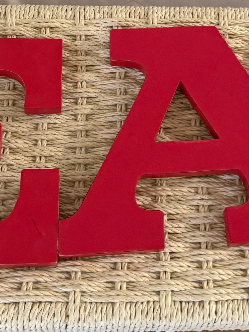 Pottery Barn Red Wooden Letters eat Accent